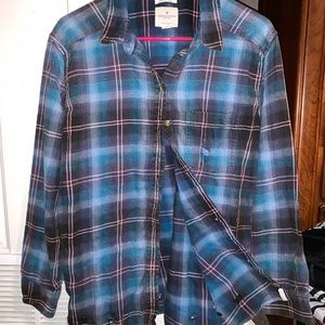 American Eagle Destroyed Oversized Flannel-Size M